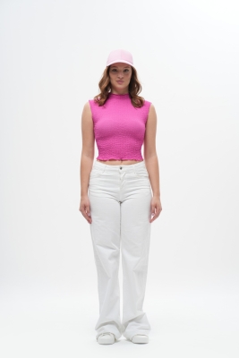 Basic Dik Yaka Crop Top - 1