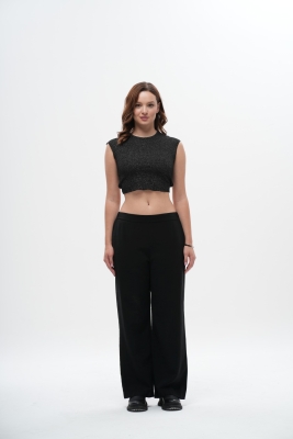  Crop Slim fit Fitilli Tişört - 1