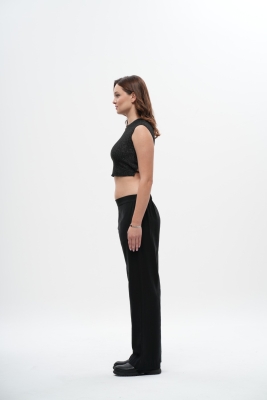  Crop Slim fit Fitilli Tişört - 2