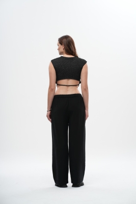  Crop Slim fit Fitilli Tişört - 3