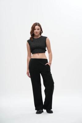  Crop Slim fit Fitilli Tişört - 4