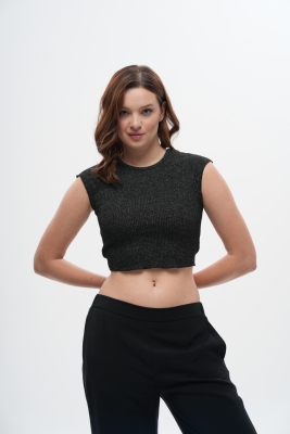  Crop Slim fit Fitilli Tişört - 5