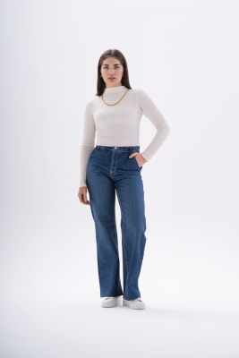  Dik Yaka Crop Slim fit Bluz - 5