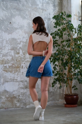 Kayık Yaka Crop Top - 5